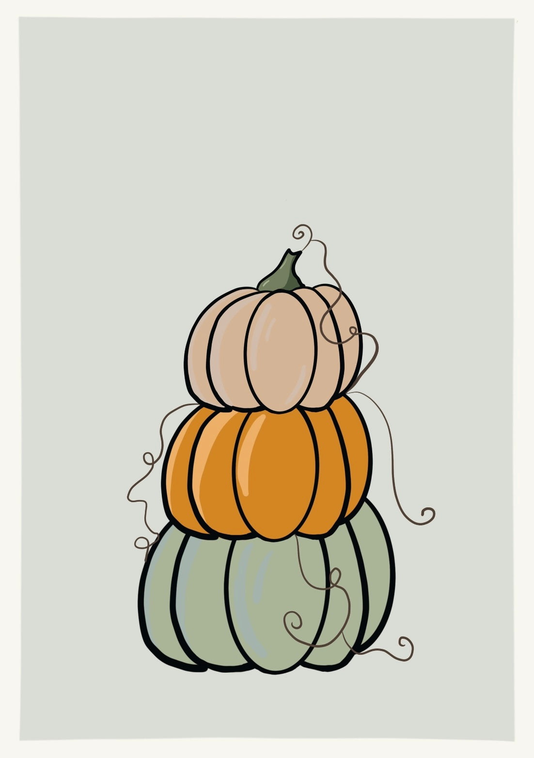 Stacked pumpkins - Wall print