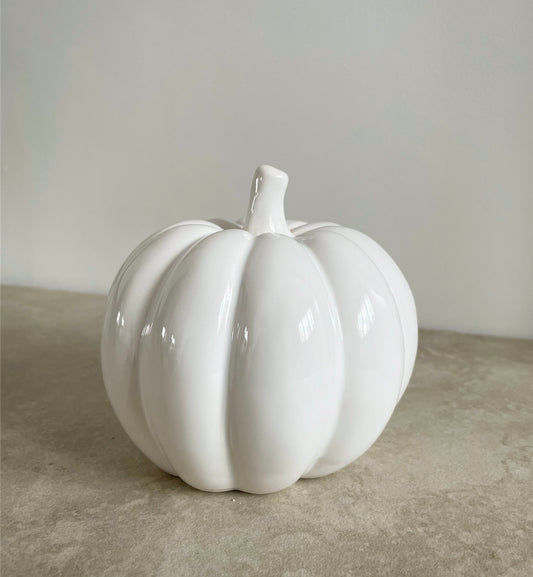 White Ceramic Pumpkin